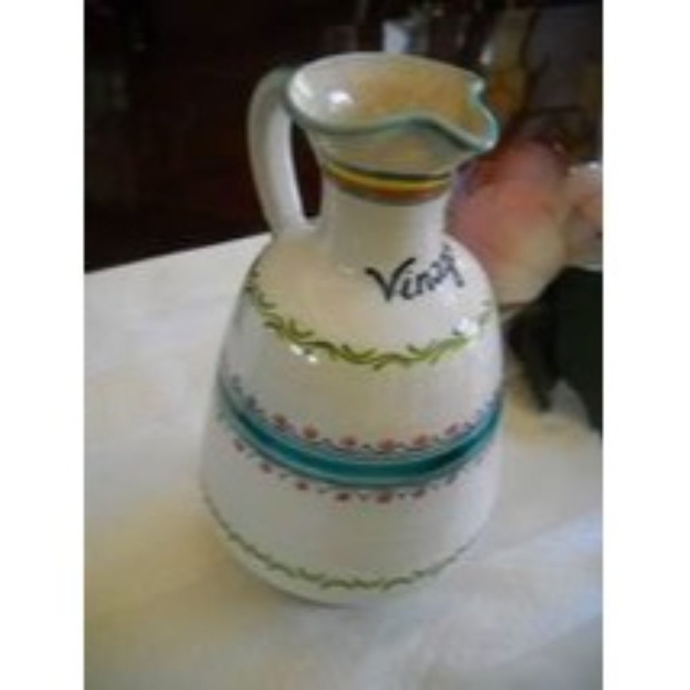 Casas P. AR. Cal Mexican Art Handmade Pottery Vinagre Vinegar Pitcher Signed - Picture 1 of 7